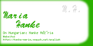 maria hanke business card